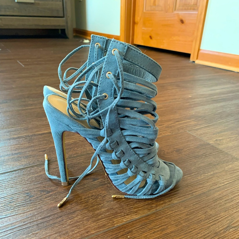 Women's Blue Strappy Heels